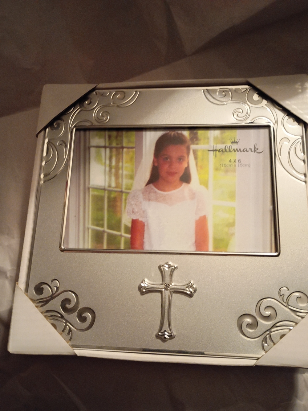 Hallmark Silvery Frame With Cross